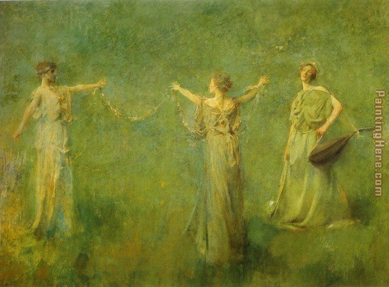 The Garland painting - Thomas Dewing The Garland art painting